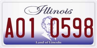 IL license plate A010598