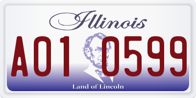 IL license plate A010599