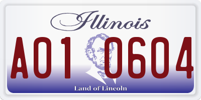 IL license plate A010604