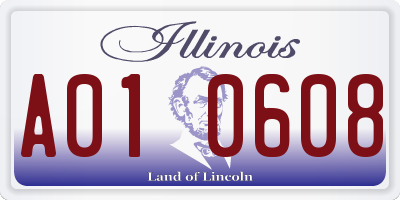 IL license plate A010608