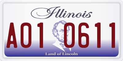 IL license plate A010611