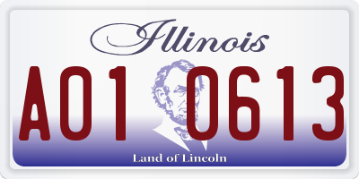 IL license plate A010613