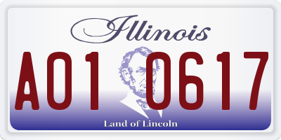 IL license plate A010617