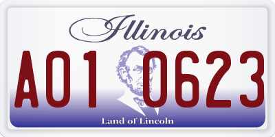 IL license plate A010623