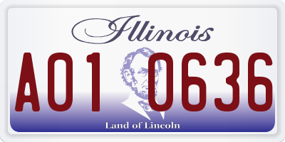 IL license plate A010636