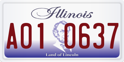 IL license plate A010637