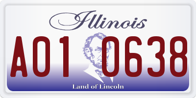 IL license plate A010638