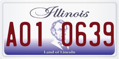 IL license plate A010639