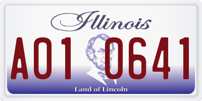 IL license plate A010641