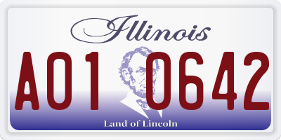 IL license plate A010642