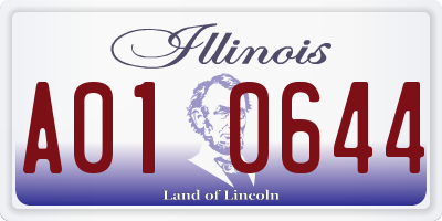 IL license plate A010644