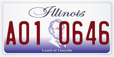 IL license plate A010646