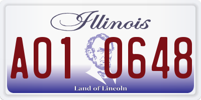 IL license plate A010648