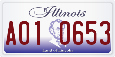 IL license plate A010653