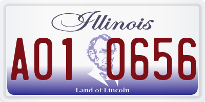 IL license plate A010656