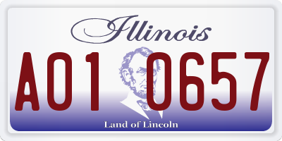 IL license plate A010657