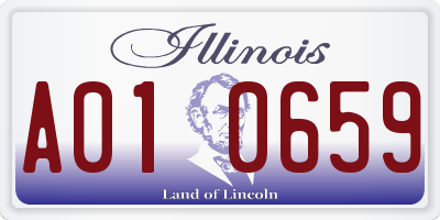 IL license plate A010659