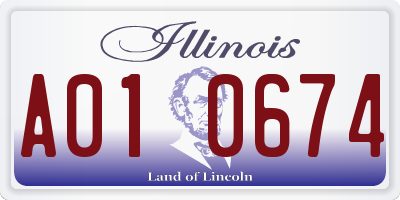 IL license plate A010674