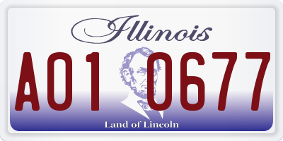 IL license plate A010677