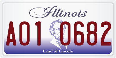 IL license plate A010682