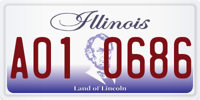 IL license plate A010686