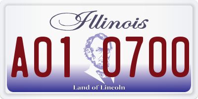 IL license plate A010700