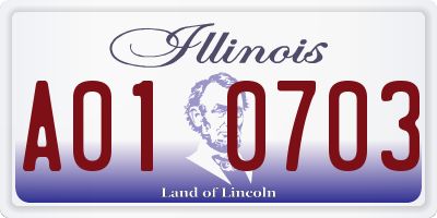 IL license plate A010703