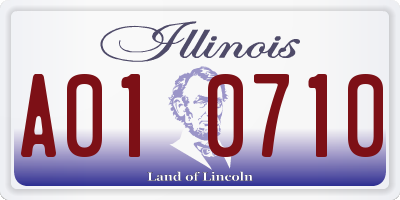 IL license plate A010710