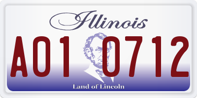 IL license plate A010712