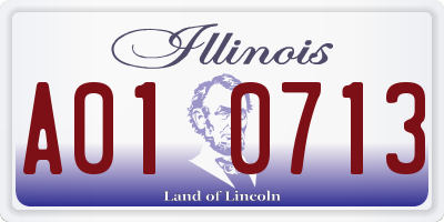 IL license plate A010713