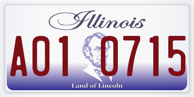 IL license plate A010715