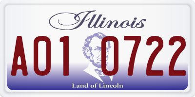 IL license plate A010722