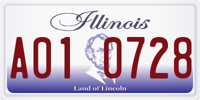 IL license plate A010728