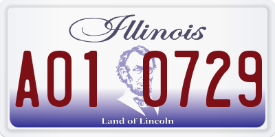 IL license plate A010729