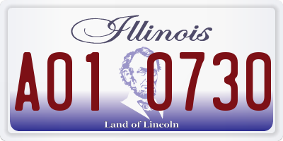 IL license plate A010730