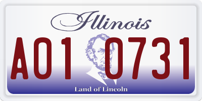 IL license plate A010731