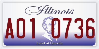 IL license plate A010736