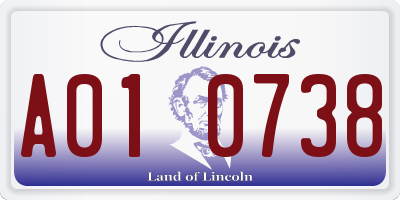 IL license plate A010738