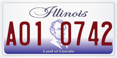 IL license plate A010742