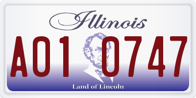 IL license plate A010747