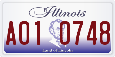 IL license plate A010748