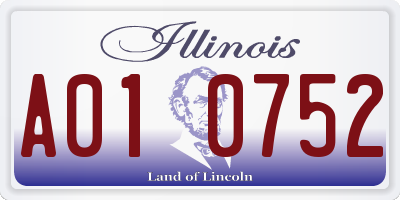 IL license plate A010752