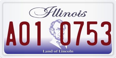 IL license plate A010753