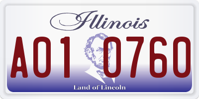 IL license plate A010760