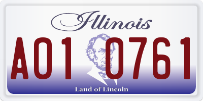 IL license plate A010761