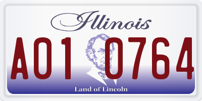 IL license plate A010764