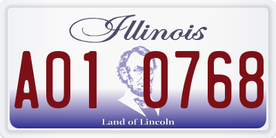 IL license plate A010768