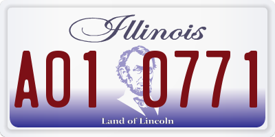 IL license plate A010771