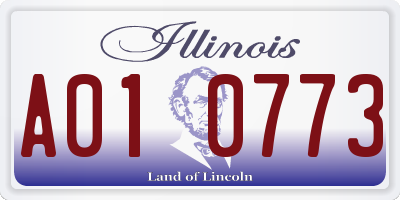 IL license plate A010773