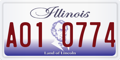 IL license plate A010774